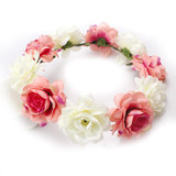 M MISM 2017 Women Rose Flower Crown Hair band Wedding Flower Headband Garland Festival Flower wreath Elastic Hair Accessories