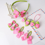 M MISM 1set=7pcs Children Accessories Hairband Hairpins Gum for Hair Baby Girls Lovely Bow Headwear Hair clip Headband