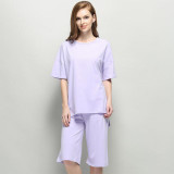 L~ 3XL Pyjama Nightwear For Female Pajama Sets Women Casual Sleepwear Knitted Cotton Pijamas Suit O-neck Home Lounge