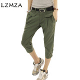 LZMZA New Large size 5XL Women Pants Casual Cropped Trousers Harem Pant Women 2017 summer Fashion Overall Students black Pants