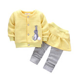 LZH Newborn Clothes 2017 Autumn Winter Baby Girls Clothes Set Rabbit Coat+Pant 2pcs Baby Outfit Sport Suit Infant Girls Clothing