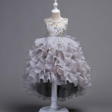 LZH Flower Girls Dress For Wedding and Party Dresses Girls Princess Dress For Girls Kids Bridesmaid Ball Gowns Children Clothing