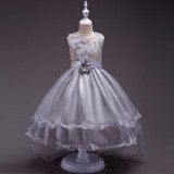 LZH Flower Girls Dress For Wedding and Party Dresses Girls Princess Dress For Girls Kids Bridesmaid Ball Gowns Children Clothing