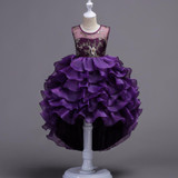 LZH Flower Girls Dress For Wedding and Party Dresses Girls Princess Dress For Girls Kids Bridesmaid Ball Gowns Children Clothing