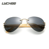 LYCHEE 2017 new Men's new bamboo foot multi-color sunglasses wood glasses driving shade sunglasses fashion sunglasses