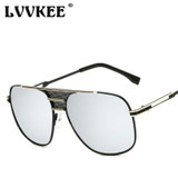LVVKEE 2017 Brand Designer Oversized Men Sunglasses Vintage Metal Frame Square Sun Glasses for Women Oculos de sol Masculino