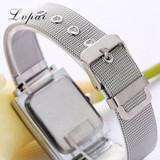 Lvpai Brand Silver Ladies Wristwatch Watch Luxury Rectangle Casual Watches Women Dress Casual Wristwatch Lady Quartz-Watch Clock