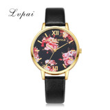 Lvpai Brand Luxury Silver Fashion Women Watches Flowers Leather Dress WristWatches Women Bracelet Watches Women Quartz Clock
