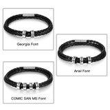 Family names leather bracelet