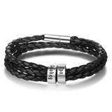 Family names leather bracelet