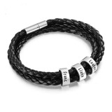 Family names leather bracelet