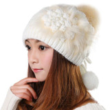 Luxury Winter Beanie Warm Classic Tight Knitted Faux Fur Hat Women Cap Winter Beanie Headgear Headdress Head Warmer Top Quality