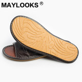 Luxury Spring Summer Fashion Home Slippers Couples Genuine Cow Leather Cow Sandals Shoes Men Indoor Outside Slippers tb006