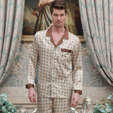 Luxury Silk Satin Pajamas Men Long sleeve Sleepwear Plus size Pajama Sets Lounge Pyjamas Men 3XL