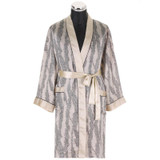 Luxury Silk Robes for Men Leopard Satin Dressing Gown for Men Long Sleeved Satin Silk Kimono Robe for Men