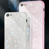 Luxury Shell Pattern Tempered Glass Back Phone Cases for iPhone 6 6s 7 7 Plus 8 X