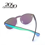 Luxury Rimless Sunglasses Women Original Brand Designer Sun glasses Mirror Lady Eyewear Integrated Lens Oculos de sol feminino