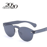 Luxury Rimless Sunglasses Women Original Brand Designer Sun glasses Mirror Lady Eyewear Integrated Lens Oculos de sol feminino