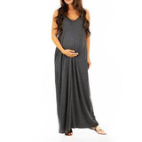 Maternity V-Neck Cami Maxi Dress