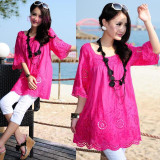 Maternity Shirts Short Sleeve Loose Blouses Tops Clothes for Pregnant Women Spring Summer Pregnancy Clothing