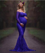 Maternity Photography Props Maxi Pregnant Women Gown Lace Pregnancy Dress Fancy Shooting Photo Pregnant Trailing Dress Plus