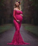 Maternity Photography Props Maxi Pregnant Women Gown Lace Pregnancy Dress Fancy Shooting Photo Pregnant Trailing Dress Plus