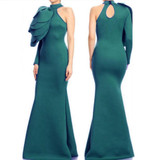 Maternity Multilayer Ruffled One Shoulder Maxi Dress