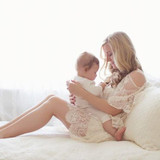 Maternity Lace Dress Maternity Photography Props Sexy White Black Dresses Pregnancy Dress Photo Shoot Clothes For Pregnant Women