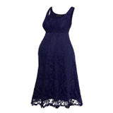 Maternity Knee Length Sleeveless Lace Tank Dress