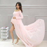 Maternity gown for photography maternity photography dress sexy off shoulder pregnant dresses pregnancy clothes for photo shoot