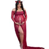 Maternity Dress Maternity Photography Props Purple Lace Sexy Maxi Dress Elegant Pregnancy Photo Shoot Women Maternity Lace Dress