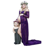 Maternity Dress Maternity Photography Props Purple Lace Sexy Maxi Dress Elegant Pregnancy Photo Shoot Women Maternity Lace Dress