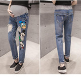 Maternity Denim Trousers Pregnancy Jeans For Pregnant Women Jeans High Waist Pregnancy Clothes Pants Maternity Clothes B0184