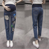 Maternity Denim Trousers Pregnancy Jeans For Pregnant Women Jeans High Waist Pregnancy Clothes Pants Maternity Clothes B0184