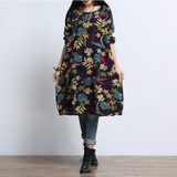 Maternity Clothes For Pregnant Dress Spring Autumn Fashion Long Sleeve Linen Printed Maternity Dress For Pregnancy Clothing W11