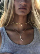 Star & Moon Pattern Necklaces Accessories