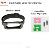 Stainless Steel Xiaomi Mi Band 2 Strap Wrist Band for Mi band 2 OLED Smart Bracelet Metal Strap for Miband 2 Wristband