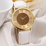 Special Fashion Watches Women Men Unique Blooming Glitter Dial PU Leather Analog Quartz Wrist Watch Relogio Feminino Watches