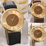 Special Fashion Watches Women Men Unique Blooming Glitter Dial PU Leather Analog Quartz Wrist Watch Relogio Feminino Watches