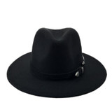 Special Felt Hat Men Fedora Hats with Belt Women Vintage Trilby Caps Wool Fedora Warm Jazz Hat Chapeau Femme feutre YY17094