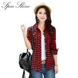 SPARSHINE Women's Plaid Shirt 20 Colors Flannel Thick Warm Female Long Sleeve Tops M-XXL Winter Check Blouse Blusas Femininas
