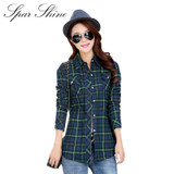 SPARSHINE Women's Plaid Shirt 20 Colors Flannel Thick Warm Female Long Sleeve Tops M-XXL Winter Check Blouse Blusas Femininas