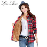 SPARSHINE Women's Plaid Shirt 20 Colors Flannel Thick Warm Female Long Sleeve Tops M-XXL Winter Check Blouse Blusas Femininas