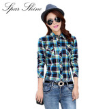 SPARSHINE Women's Plaid Shirt 20 Colors Flannel Thick Warm Female Long Sleeve Tops M-XXL Winter Check Blouse Blusas Femininas
