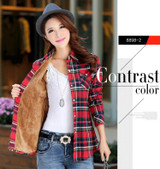 SPARSHINE Women's Plaid Shirt 20 Colors Flannel Thick Warm Female Long Sleeve Tops M-XXL Winter Check Blouse Blusas Femininas