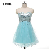 Sparkly Light Blue Short Prom Dresses 2016 Real Picture Sweetheart Sequins Beaded Cheap Robe De Soiree Cocktail Party Gowns
