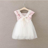 2017 New Floral Girls Dresses Soft Tulle Flare Baby Girl Tutu Dress Summer Backless Toddler Girls Outfit Girls Party Clothing