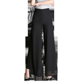 2017 New Fashion Women's Summer High Waist Double Layer Chiffon Wide Leg Pants Casual Trousers Flares Skirt Pants Dance Pants 2017 New Fashion Women's Summer High Waist Double Layer Chiffon Wide Leg Pants Casual Trousers Flares Skirt Pants Dance Pants