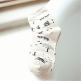 2017 New Fashion Women Winter Cartoon Cotton Socks Women Warm 5 Colors Cute Pattern Funny Socks Short Female Meias