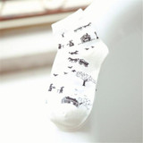2017 New Fashion Women Winter Cartoon Cotton Socks Women Warm 5 Colors Cute Pattern Funny Socks Short Female Meias